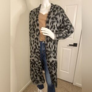 Torrid Long Sweater Coat/Cardigan Leopard Print Size 2.